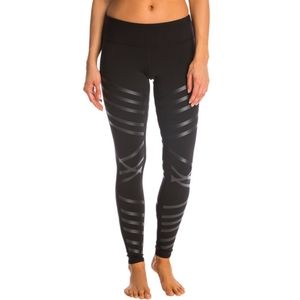 ALO Yoga Airbrush Black Stripe Moto Leggings